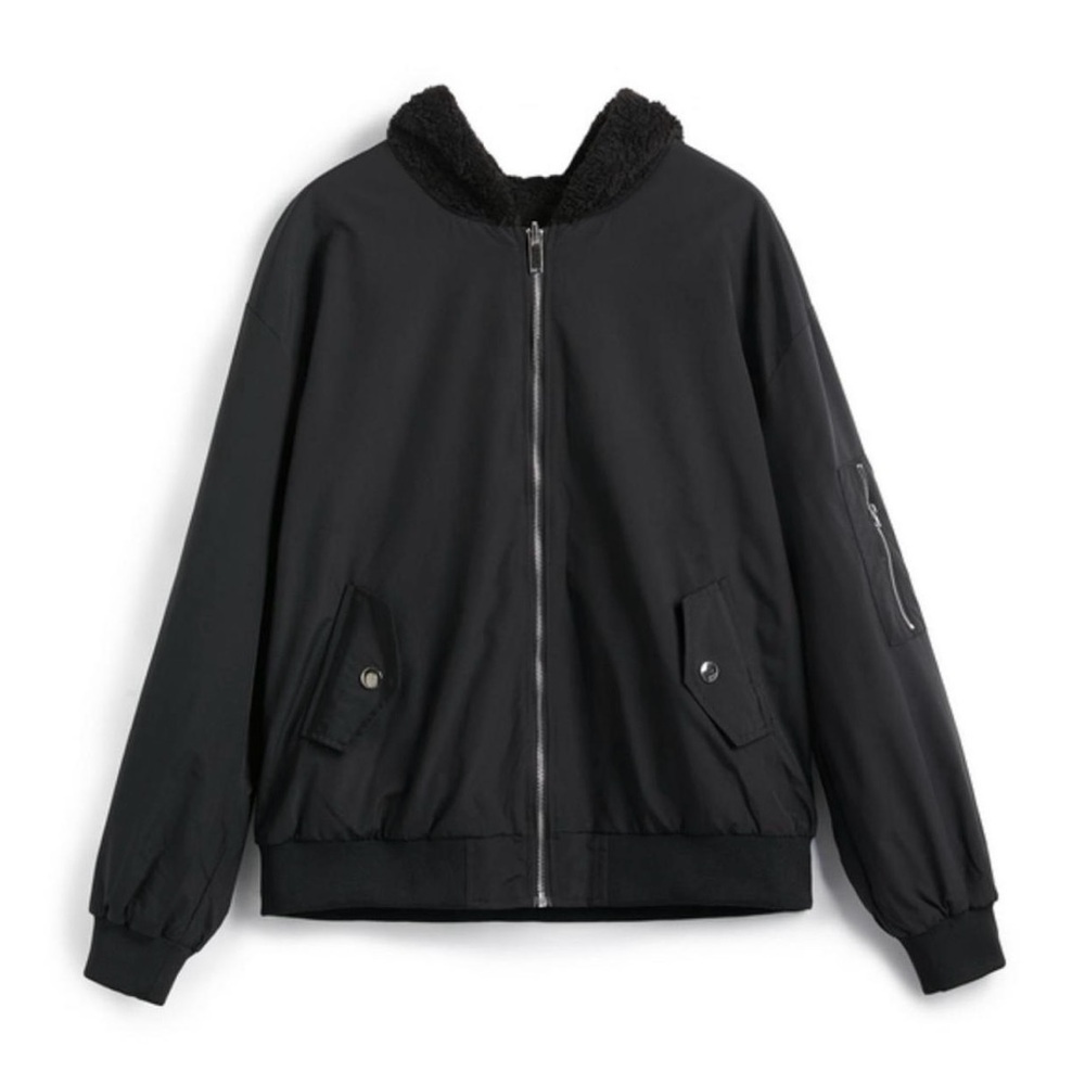 Black jacket with fuzzy interior